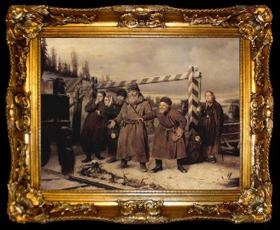 framed  Vasily Perov At the railroad, ta009-2
